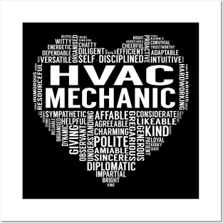 Hvac Mechanic Heart Posters and Art